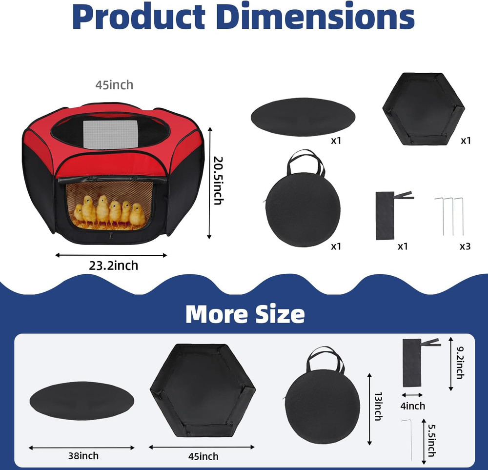 Brooder Box for Chicks Starter Kit - Upgraded Dual Door Collapsible Large Chicke