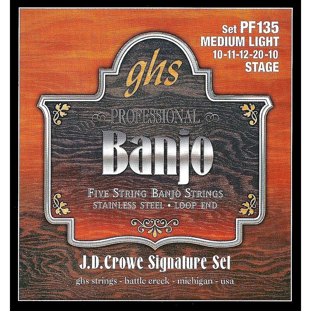 GHS J.D. Crowe Signature 5 String Banjo Medium Light Strings