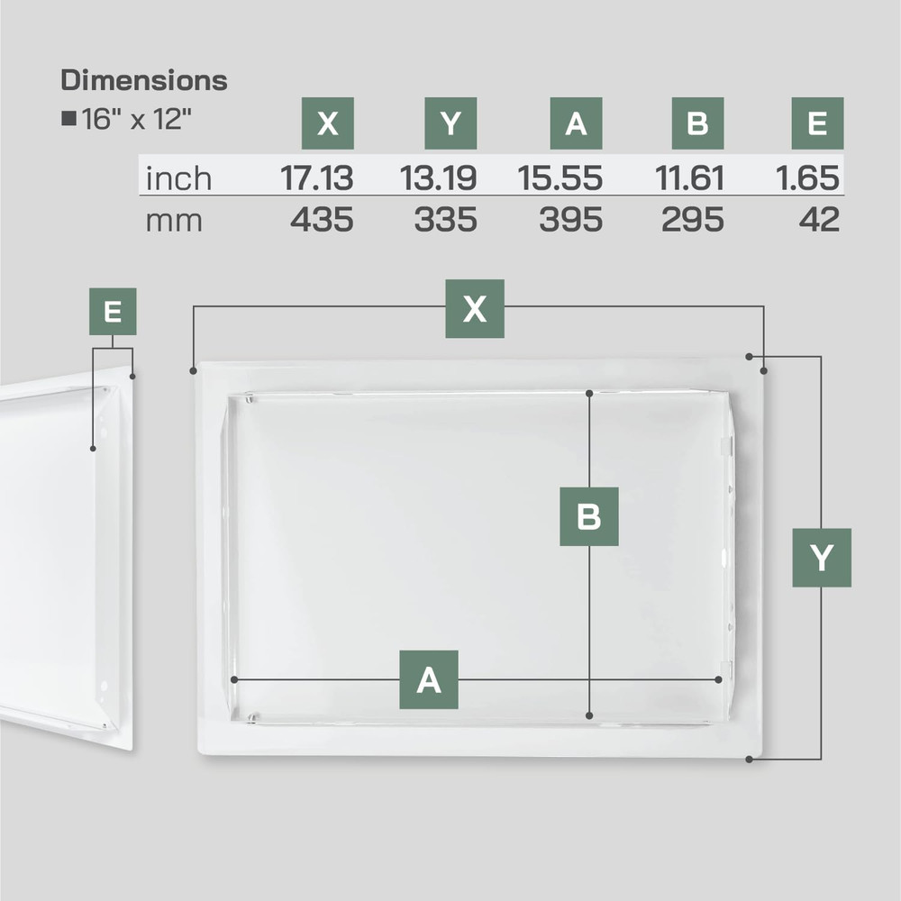 16'' X 12'' Inch White Metal Access Panel - Easy Access Doors - Access Panel for