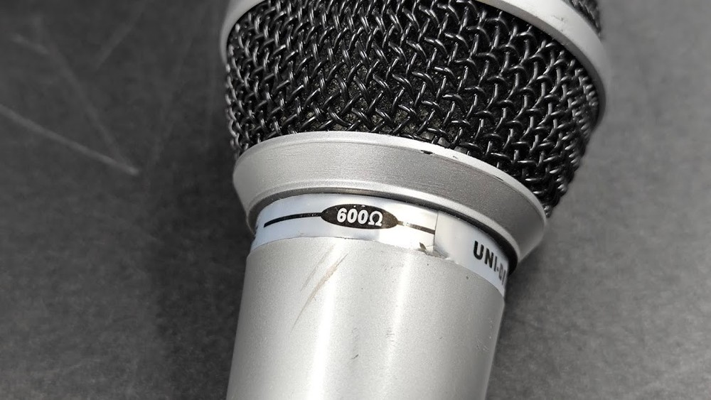 Uni-Directional Dynamic Microphone Used Working Silver