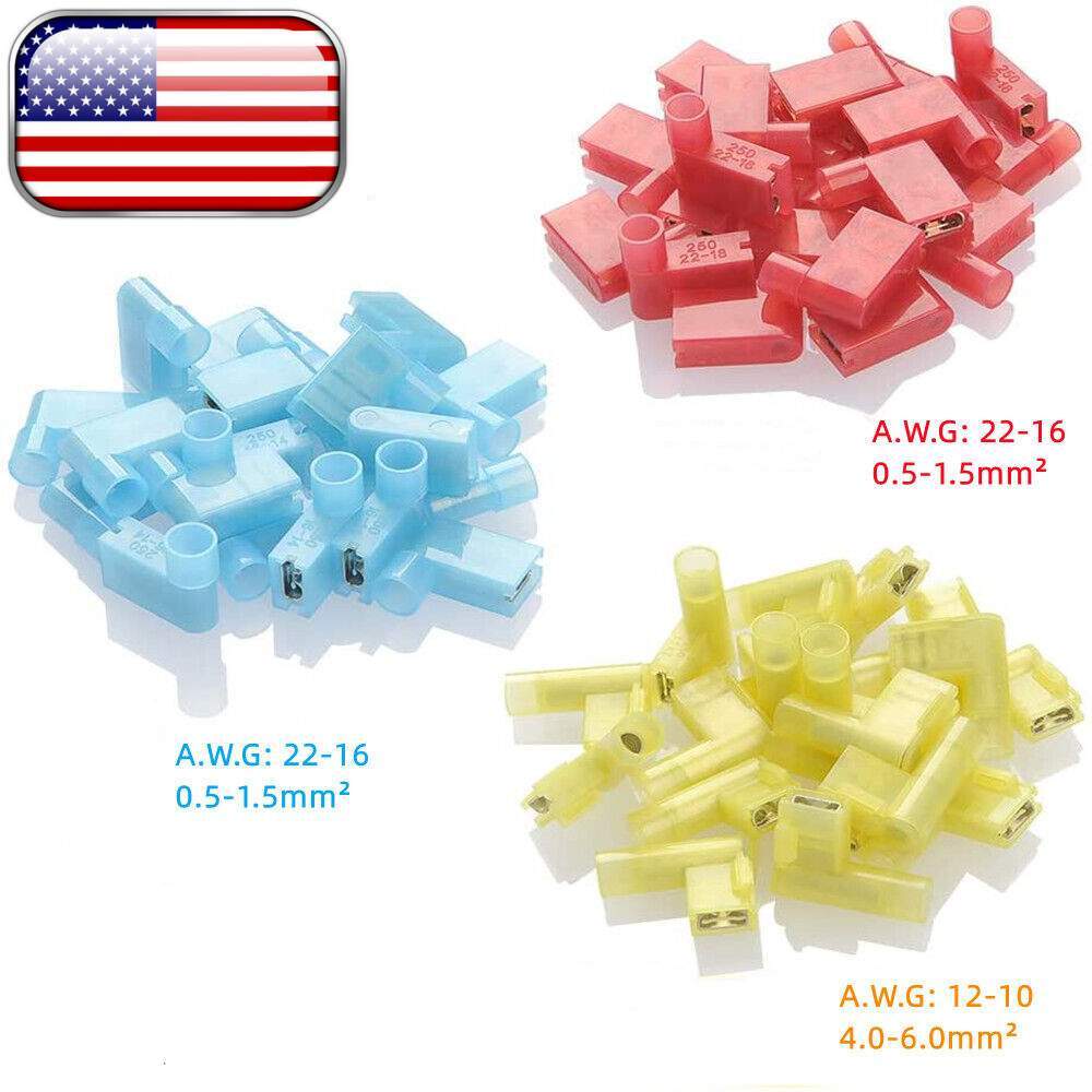 Nylon Flag Terminals Female Quick Disconnect Wire Connector Right Angle Spade