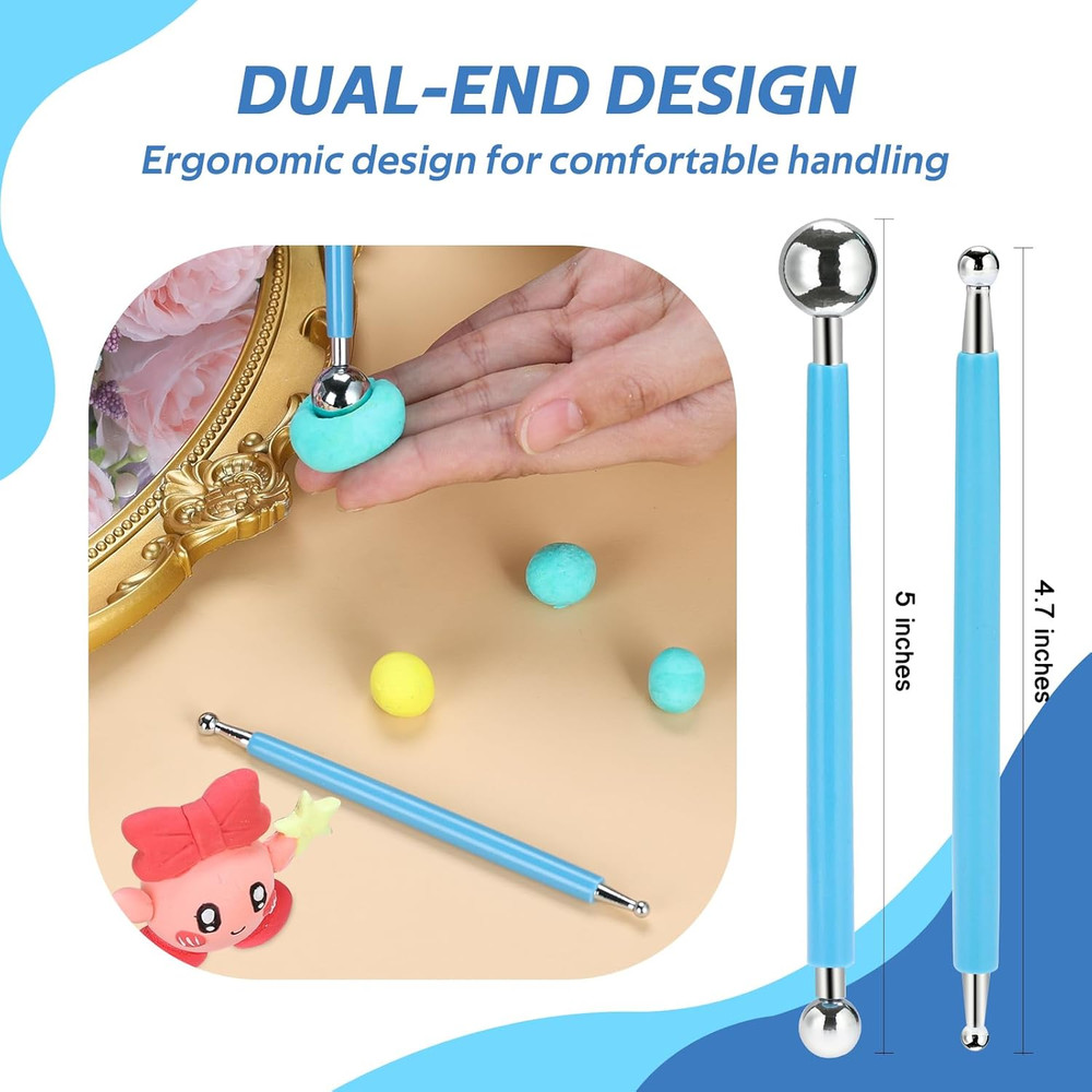 Polymer Clay Tools, Modeling Dotting Tools, Silicone Clay Sculpting Tool, Air Dr