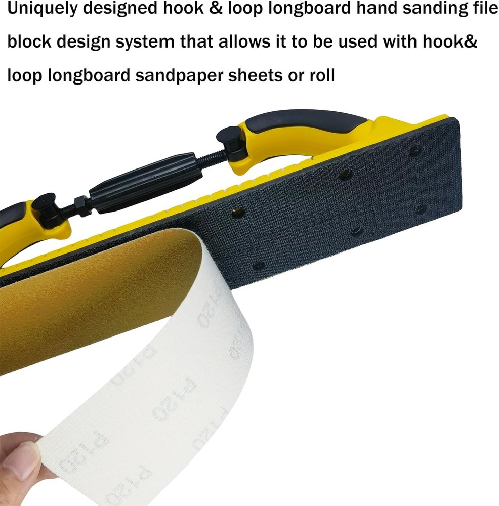 2-3/4"x15-3/4"Adjustable Radius Flex Longboard Hand Sanding File Block with Hook