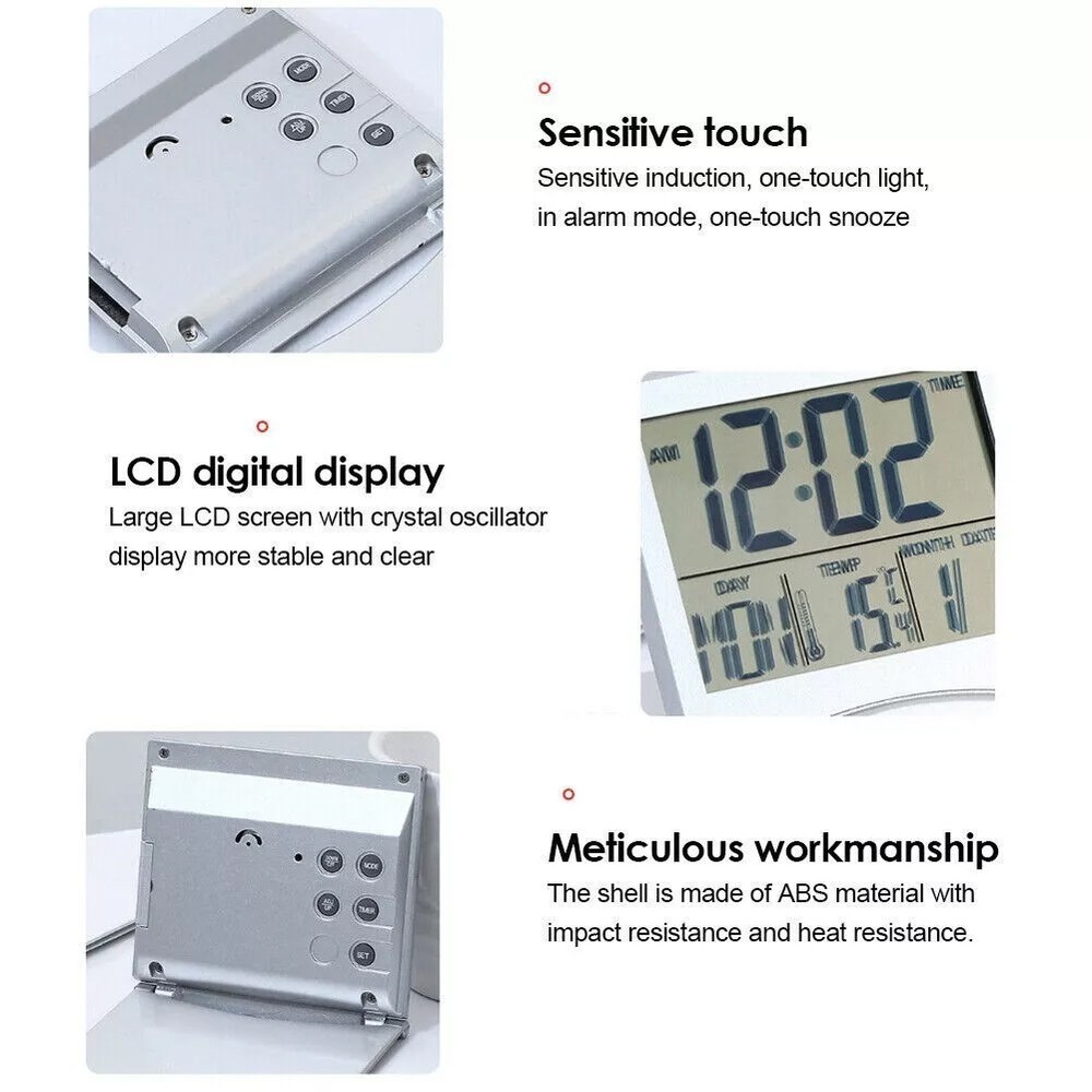 Large Screen Portable Alarm Clock for Traveling with Timer Functionality