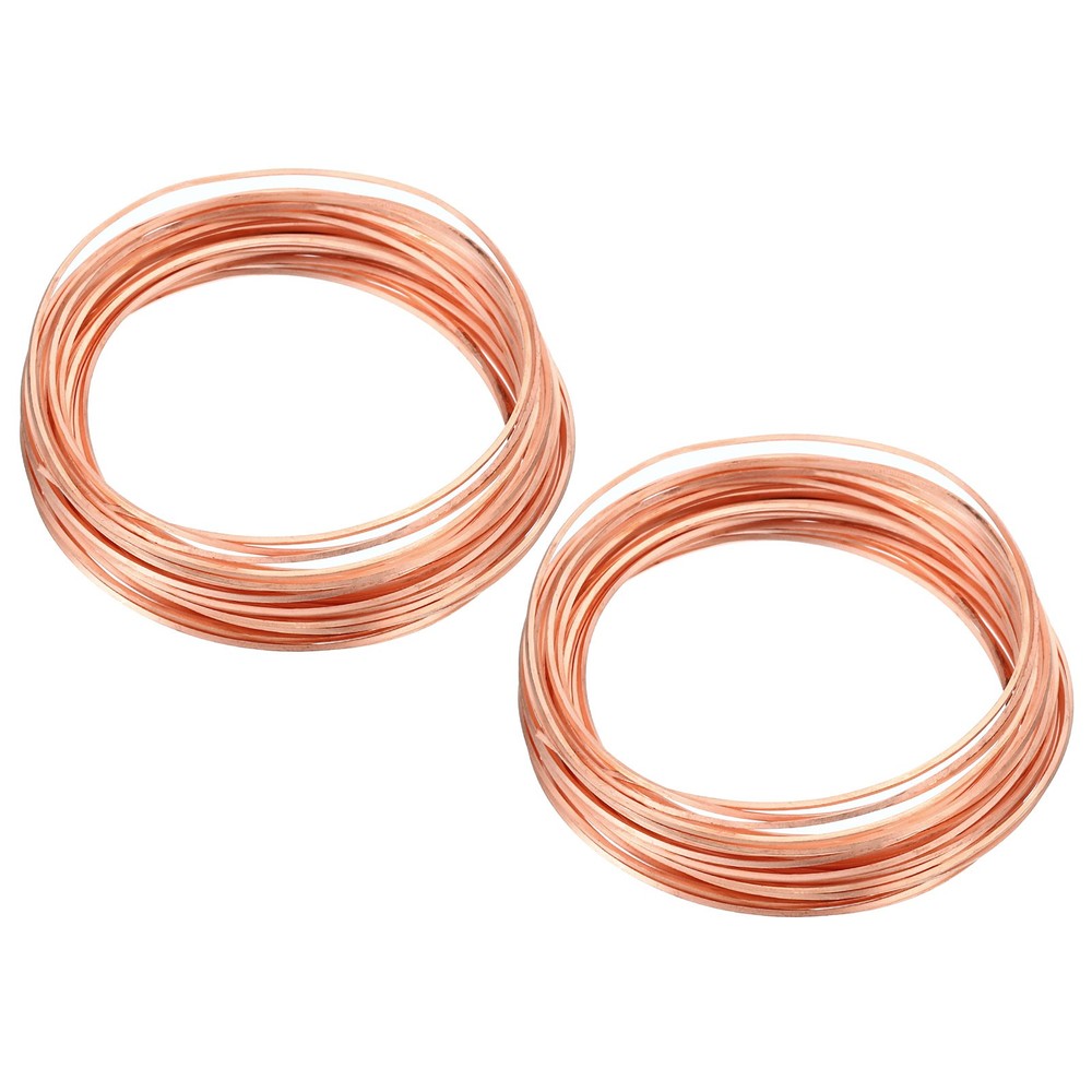 Soft Copper Wire, 2Pcs 20Gauge/0.8*0.8mm Diameter 6m Half Round Craft Wire