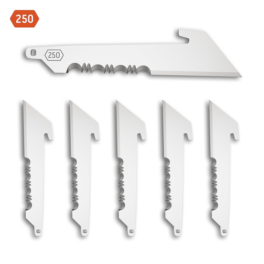 Outdoor Edge 2.5" Utility with Serrations Blade Pack (6 Blades), Compatibility