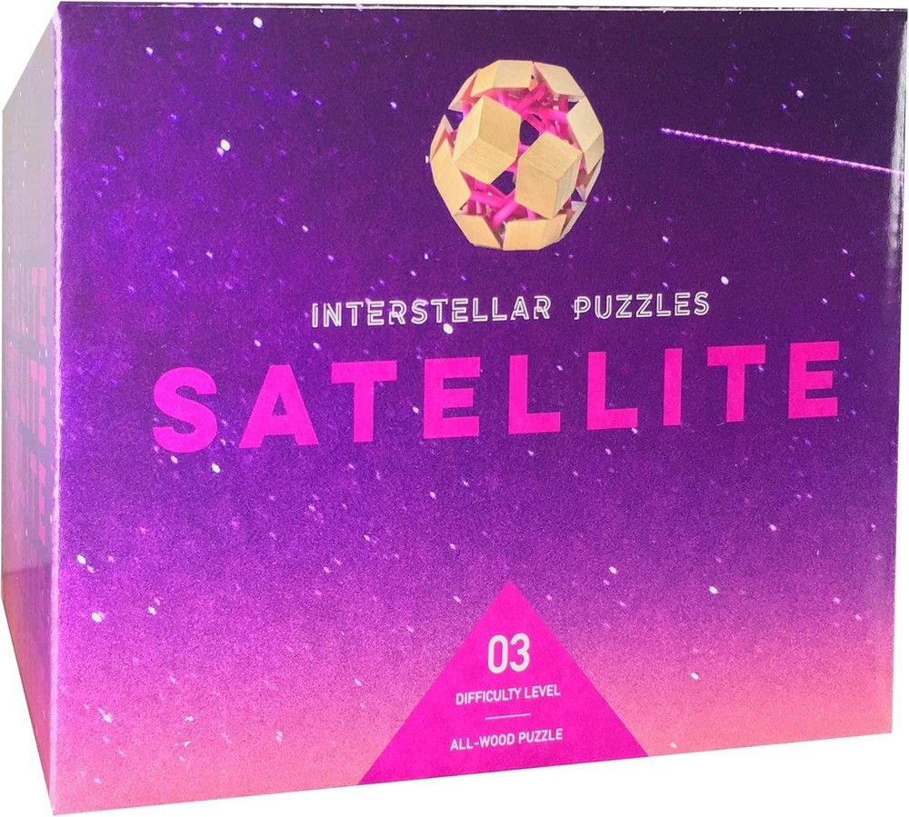 Interstellar Assembly Puzzle Satellite All Wood Problem Solve Brain Teaser