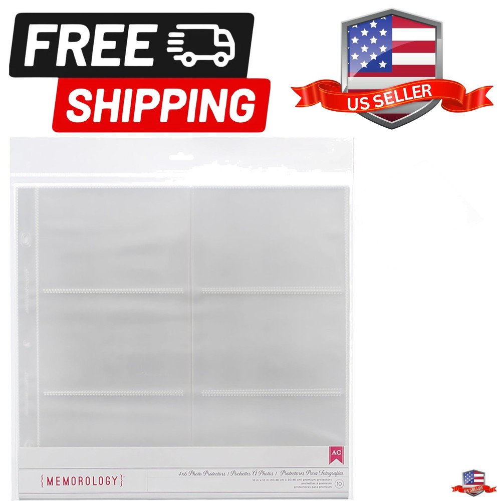 Side-Loading Page Protectors 12"x12" 10/Pkg-6 6"X4" Pockets