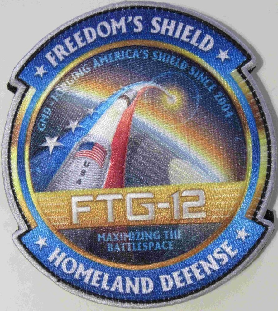 FTG-12 MDA FLIGHT TEST GROUND BASED INTERCEPTOR MISSION PATCH HOOK AND PILE BACK