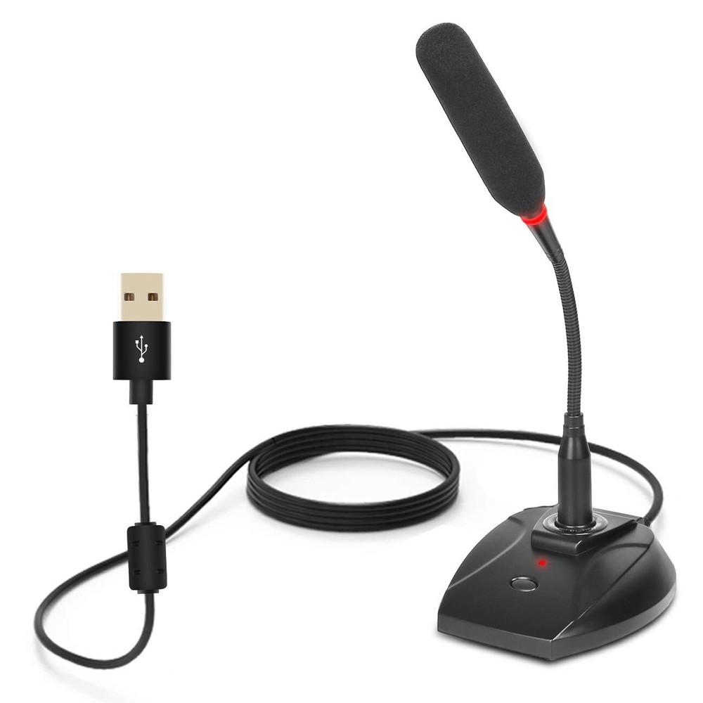USB Computer Microphone Desktop Condenser Microphone with Monitoring Interface