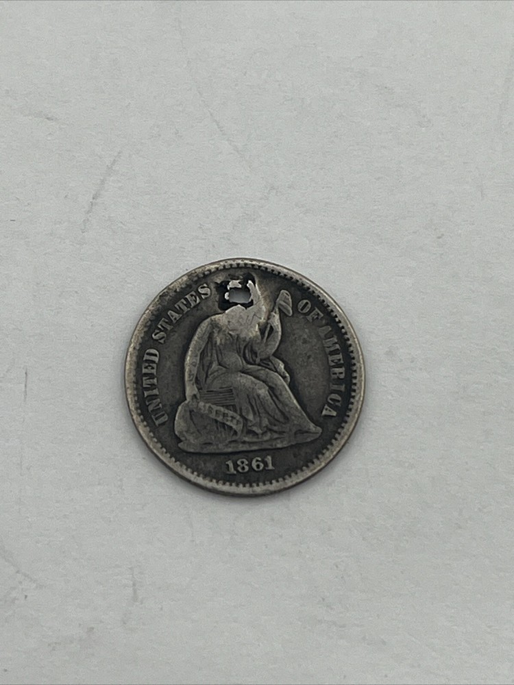 1861 Seated Liberty Half Dime-Damaged
