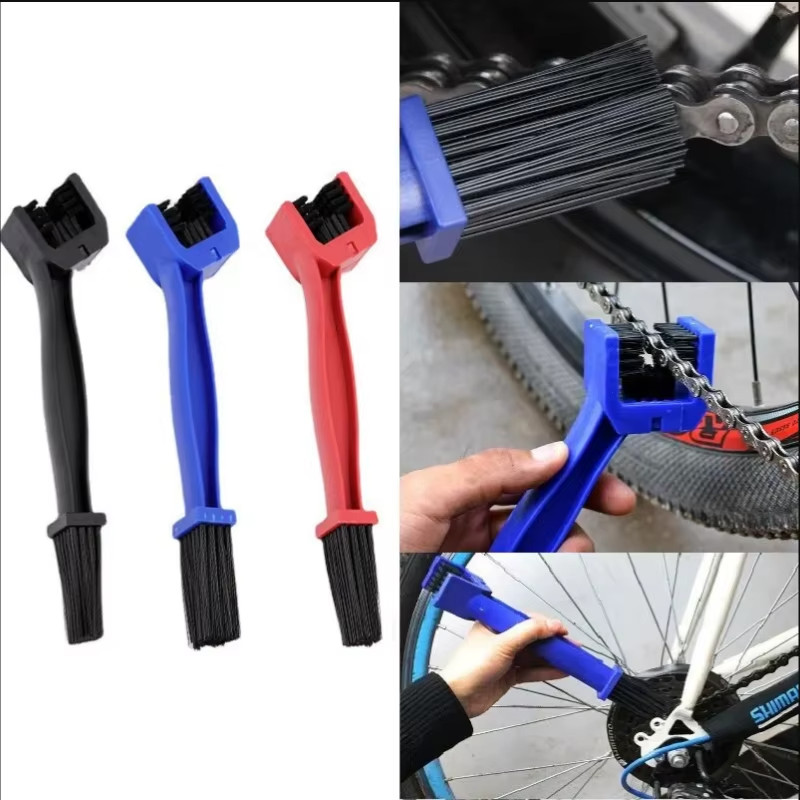 1pc Motorcycle Bicycle Chain Cleaning Brush Scrubber Tool Nylon - NEW