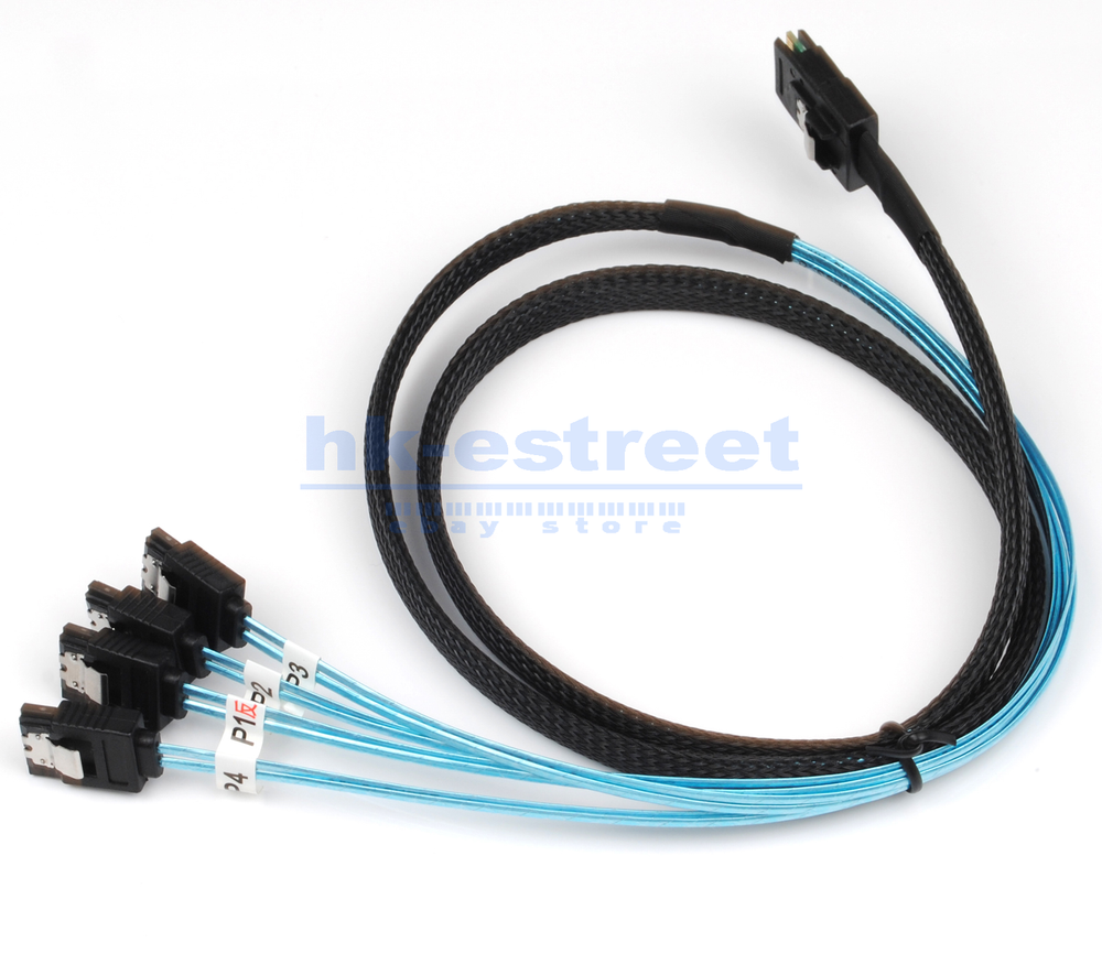 100cm Reverse Cable 4x SATA to 1x 8087 for controller raid card US Ship