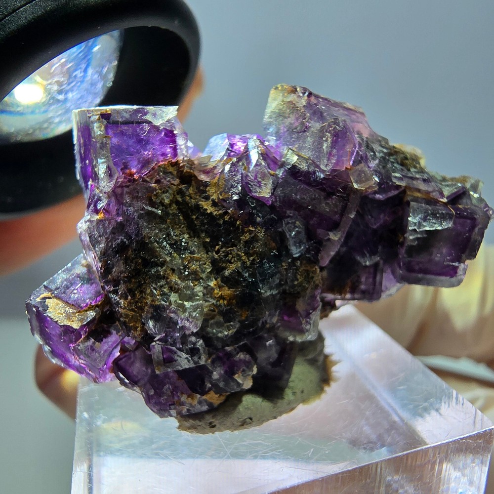 Phantom Fluorite Cube Specimen, purple Okorusu, Namibia 38*24*20mm