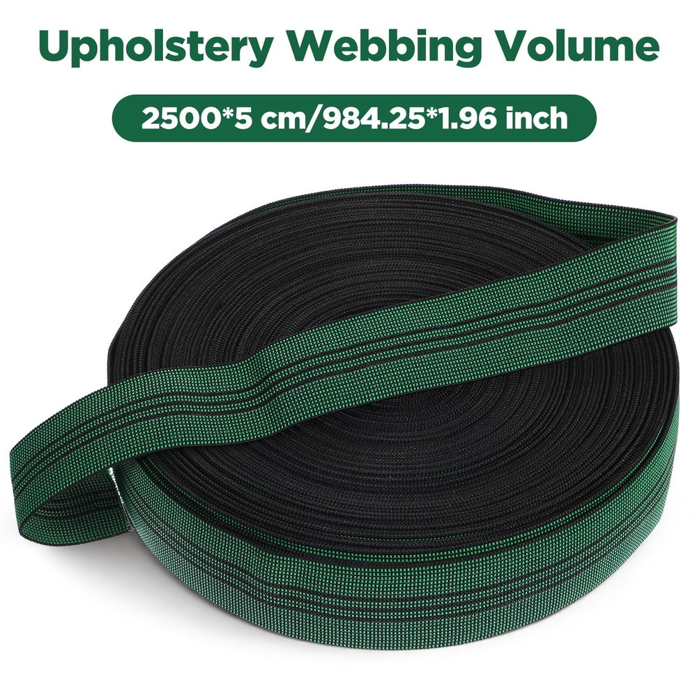 Elastic Webbing High Elasticity Upholstery Webbing 2" Wide 82ft Long Latex Ba...
