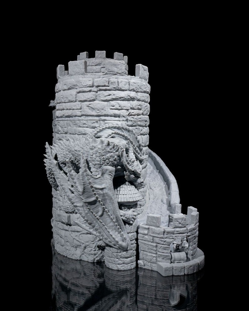 Dragon’s Keep Dice Tower & Wine Dispenser – 3D Printed RPG Dice Roller &