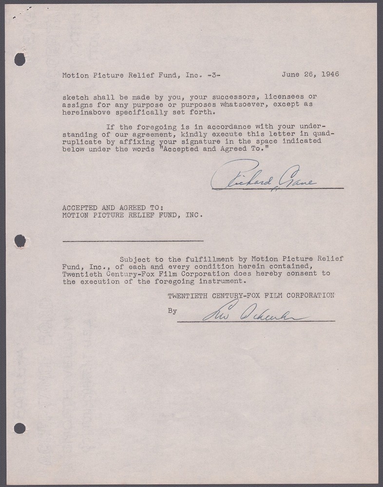 RICHARD CRANE - DOCUMENT DOUBLE SIGNED 06/26/1946