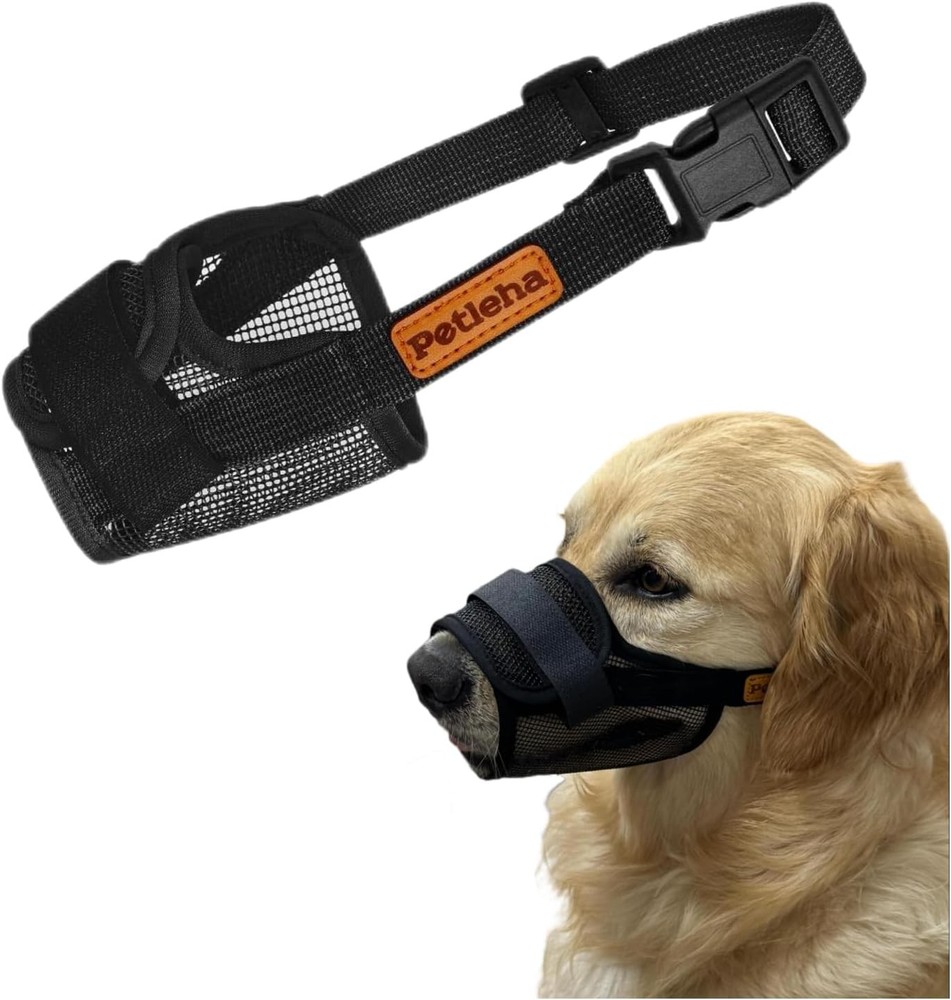 Soft Dog Muzzle – Adjustable Breathable Mesh Muzzle Small Medium & Large Dogs