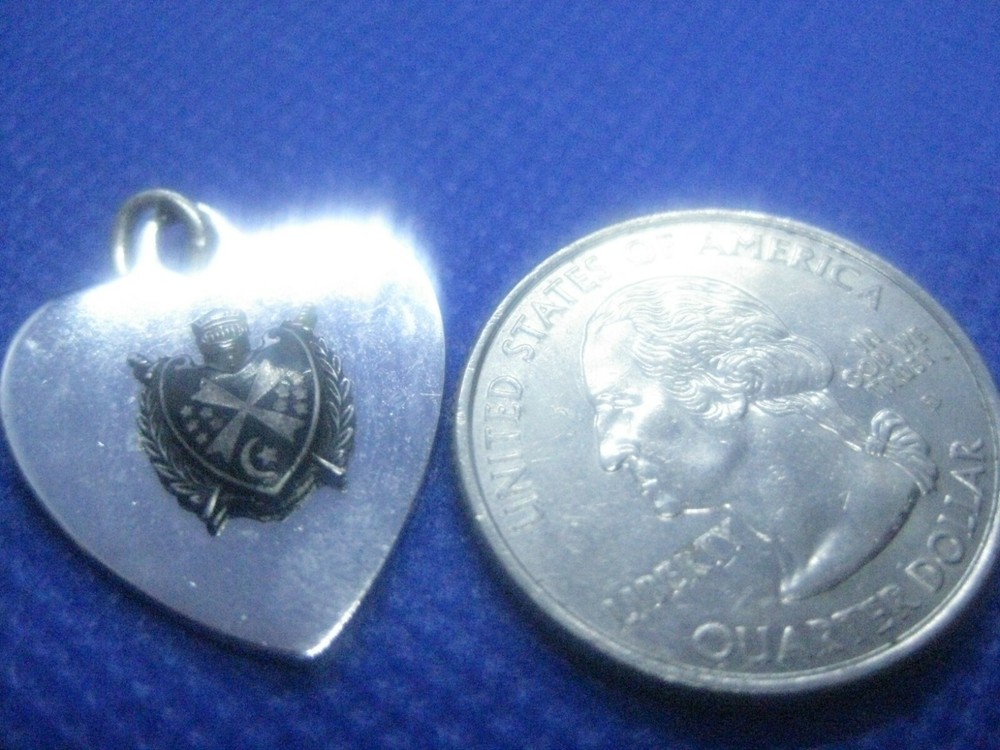 Sterling Silver Islamic Crest on Heart Charm