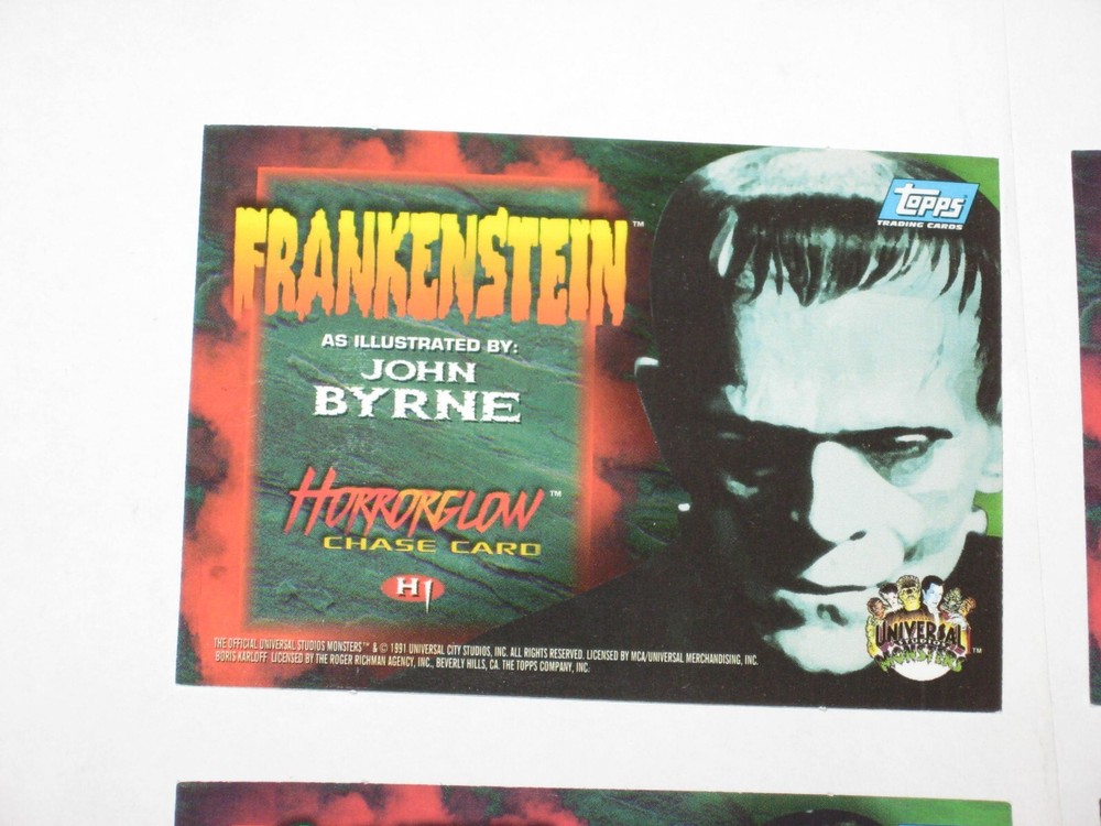 1994 Universal Monsters Illustrated INSERT HORRORGLOW 4 Card SET MCFARLANE