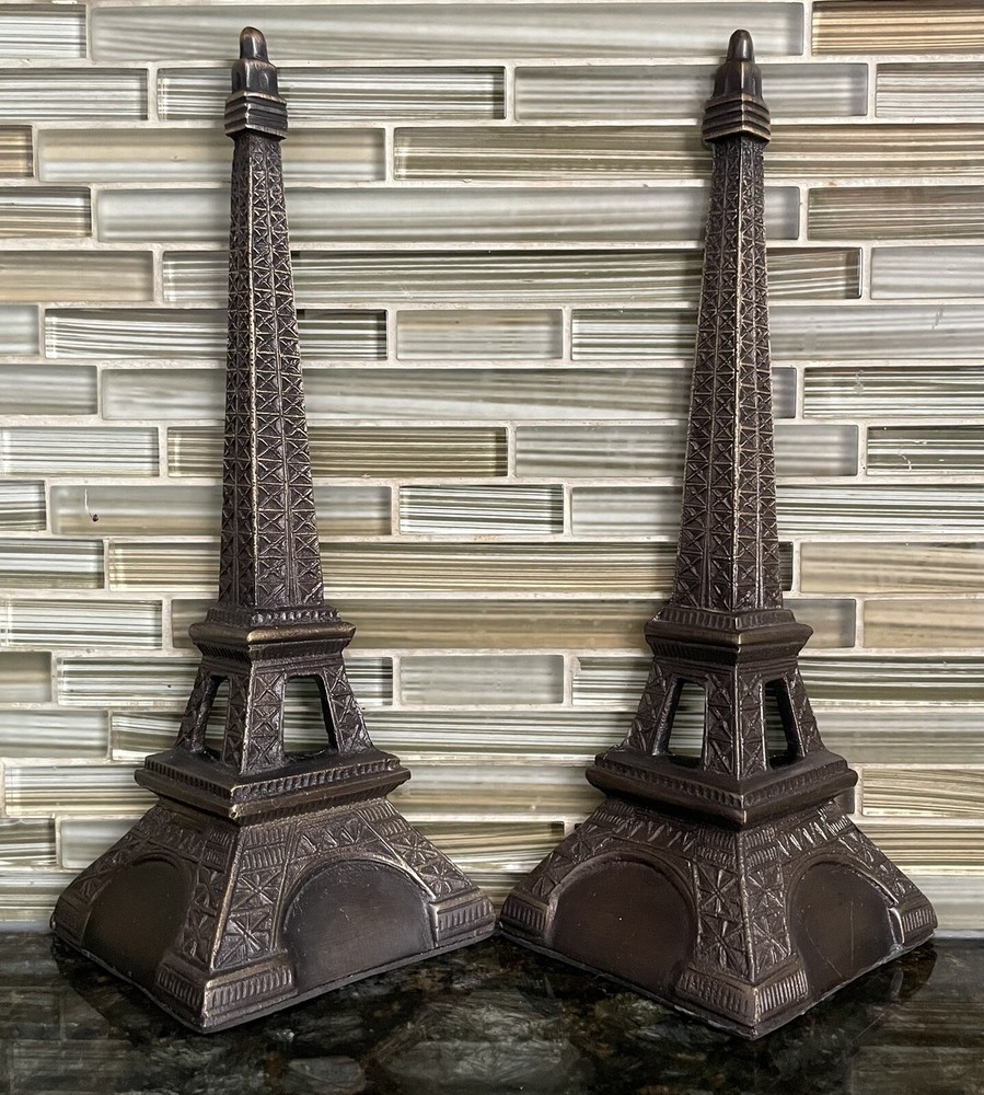 Restoration Hardware Eiffel Tower Bookends, Paris, Cast Iron, Set Of 2