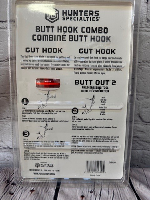 Hunters Specialties Butt Hook Combo Game Deer Processing Set Kit Hunting
