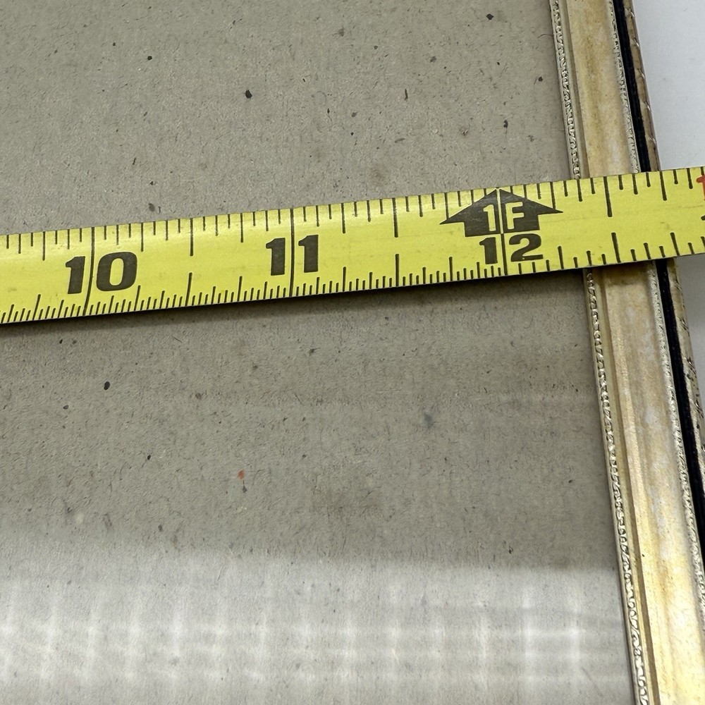 Long Rectangular Picture Frame Metal Flower Etched Sides Free Standing