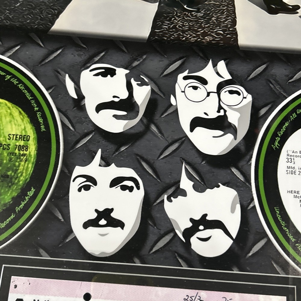 BEATLES FRAMED PIECE REPLICA CHECK 35x23