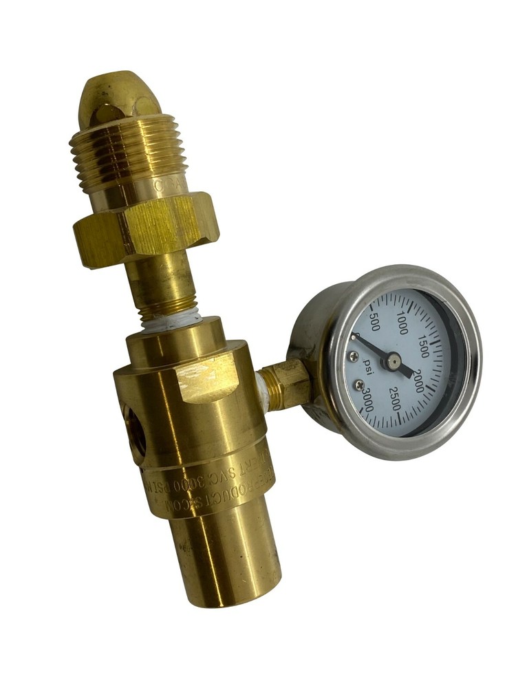 Nitrogen Single Gauge Fixed Flow Piston Regulator 100 PSI CGA 580