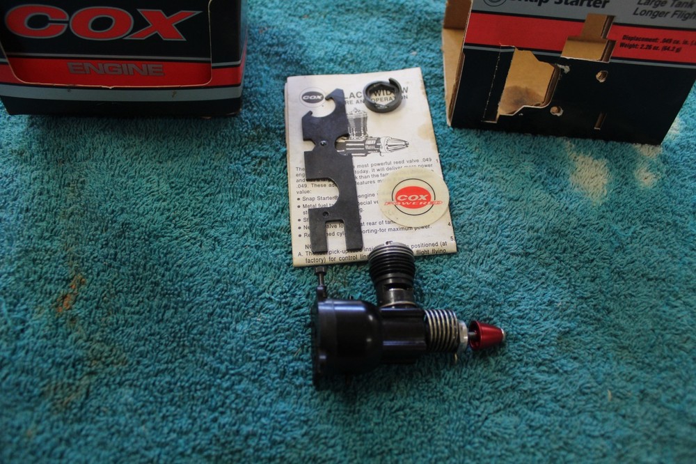 Cox, .049 Black Widow, Vintage Nitro Airplane Engine