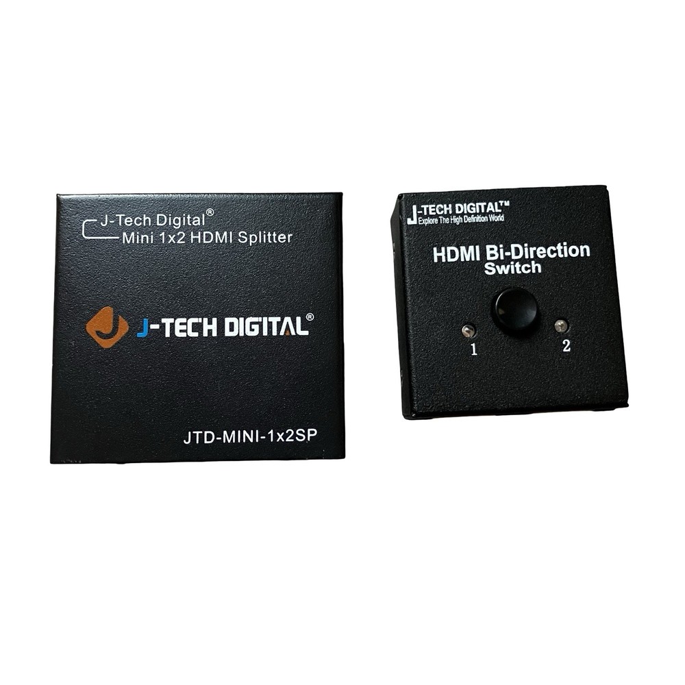 J-Tech Digital HDMI Bundle: JTD-MINI-1X2Sp Splitter & Bi-Direction Switch