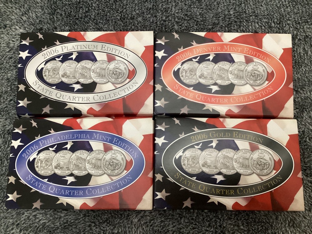 2006 StateQuarter Collection P&D Mints  Plus Gold and Platinum editions with COA