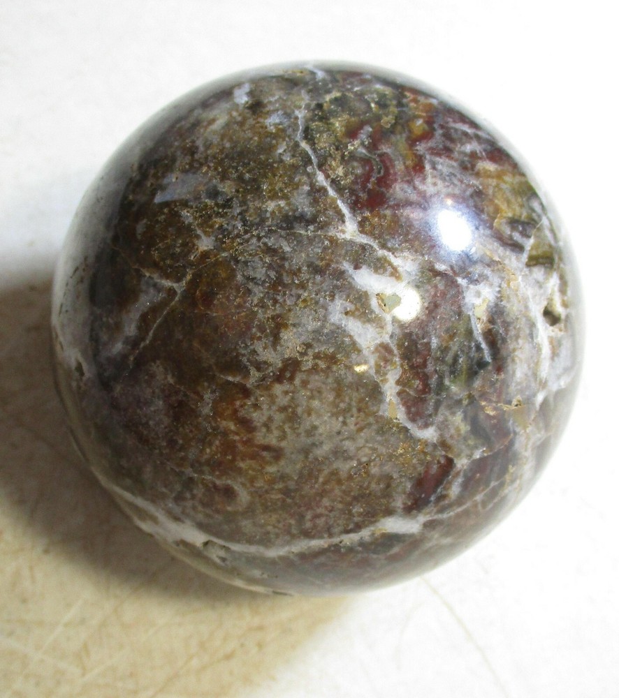 Agate in Calcite Flat Bottom Sphere 82mm for Home Decor 4212