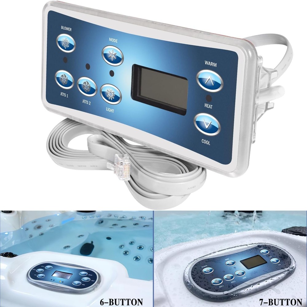 for Balboa VL701S Rectangular Serial Panel 53189 Topside Control Panel 7-Button