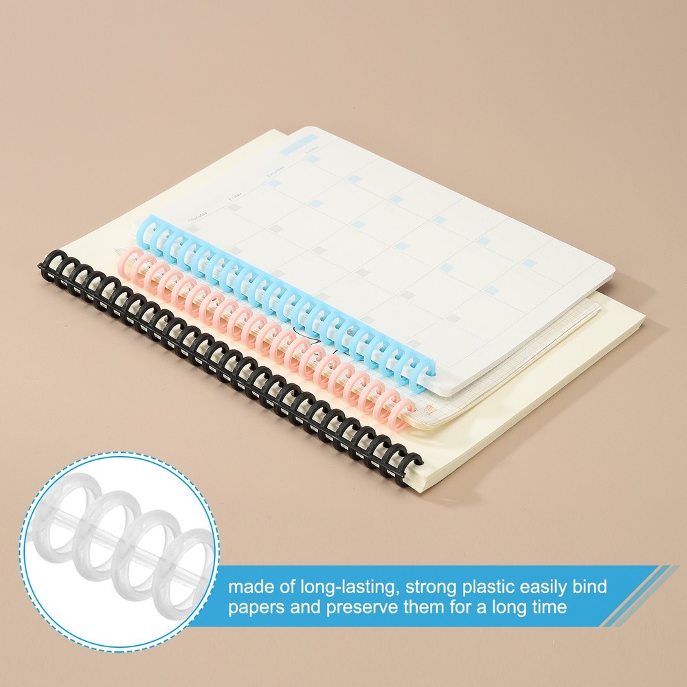 12mm(1/2") Spiral Binding Coils, 30 Pcs Spirals 85 Sheet, Clear