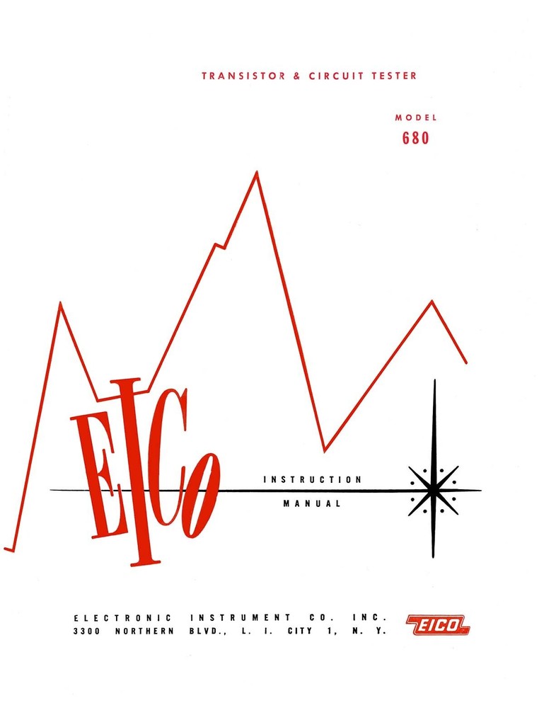 EICO Model 680 Transistor and Circuit Tester Instruction Manual