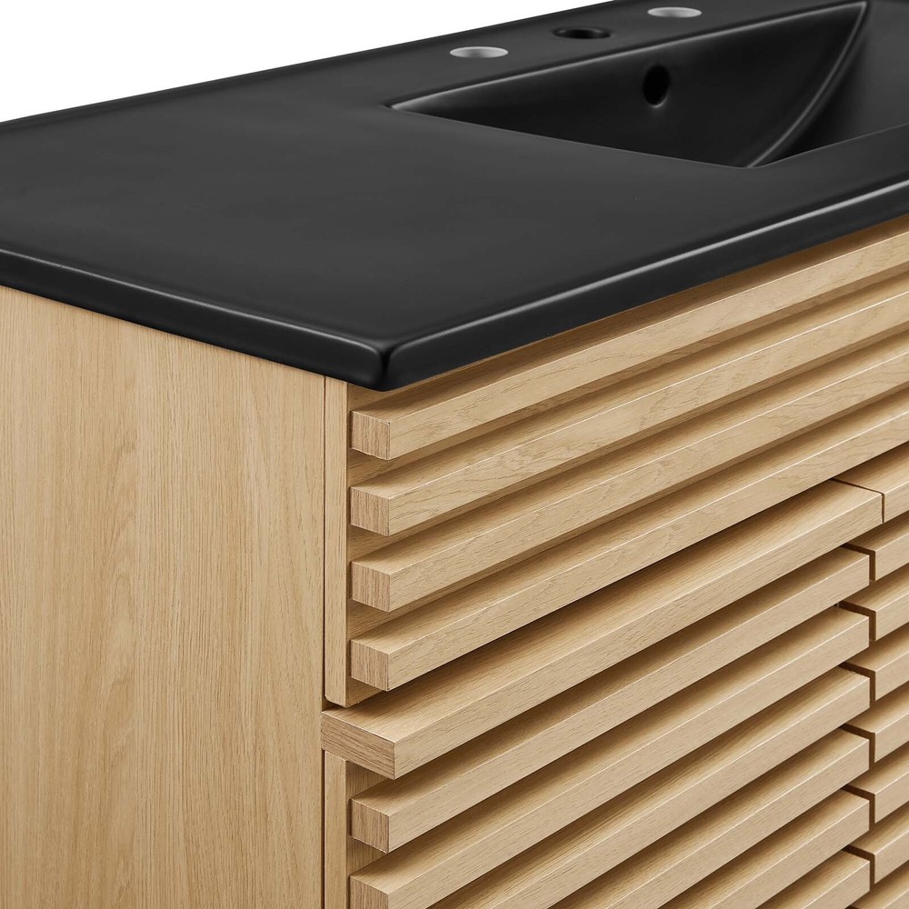 Modway Render 48" Single Bathroom Vanity in Oak Black