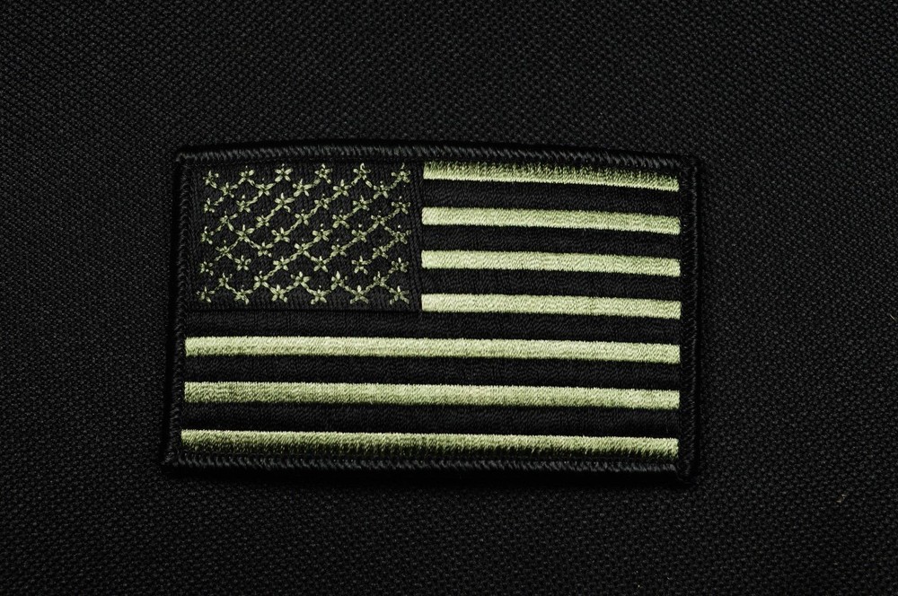 Foliage & Black American Flag Patch