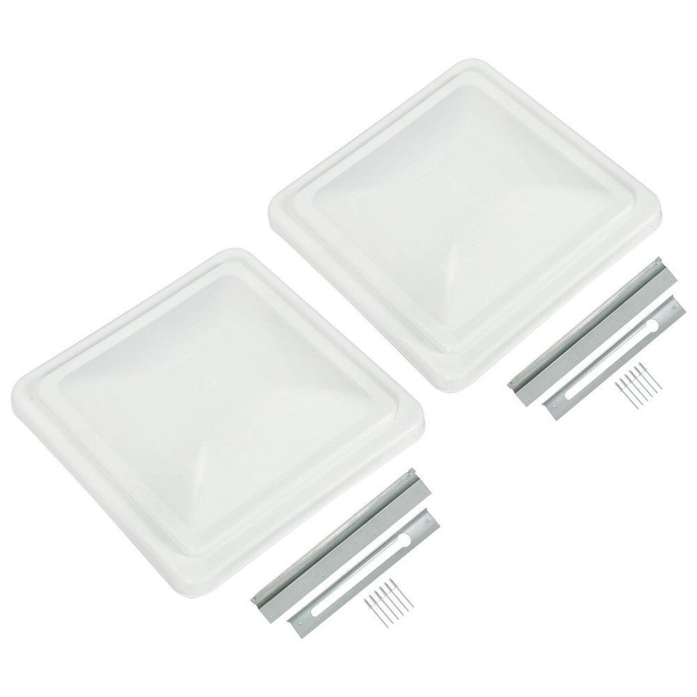 2 Pack RV Replacement Roof Vent Cover 14"X14" White Camper (Trailer) Vent Cover