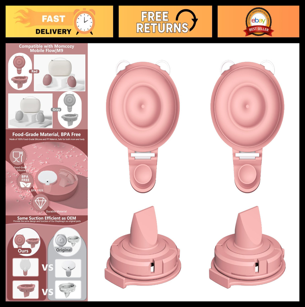 2pcs Duckbill Valves & 2pcs Double-Layer Diaphragm for Mobile Flow M9 - 4 Pack