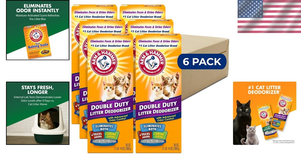 Multi-Purpose Cat Litter Deodorizer with Baking Soda, Odor Control & Fresh Scent