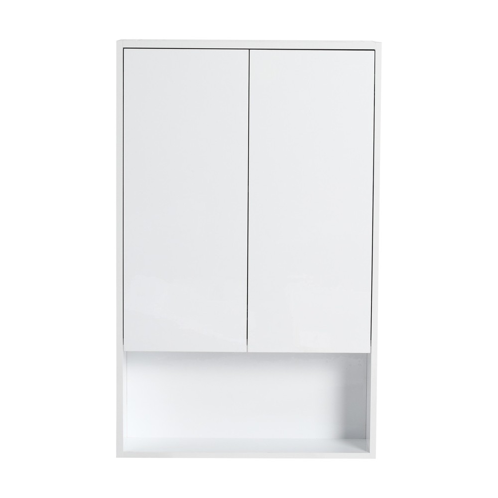 24"Bathroom Wall Cabinet, Soft Close Doors, Float Mounting Design,Glossy White,(