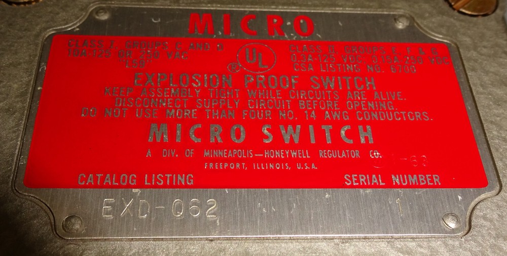 Microswitch EXD-Q62 Explosion Proof Switch EXDQ62 Micro NEW
