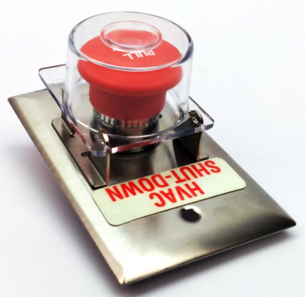 Plant Emergency Station Maintenance HVAC Shut-Down Push Pull Button Switch