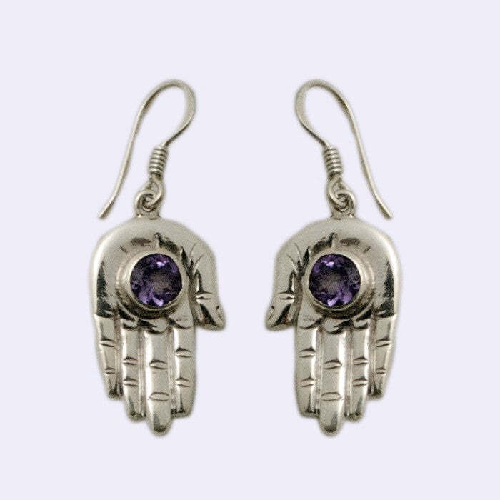 Buddha Hand Silver Earrings