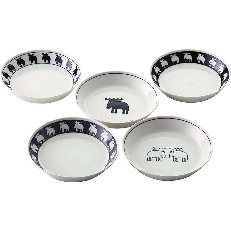 MOZ Sweden Ceramic Dinnerware Set of 5 Deep Plate Dinner Plate Set Kitchen White