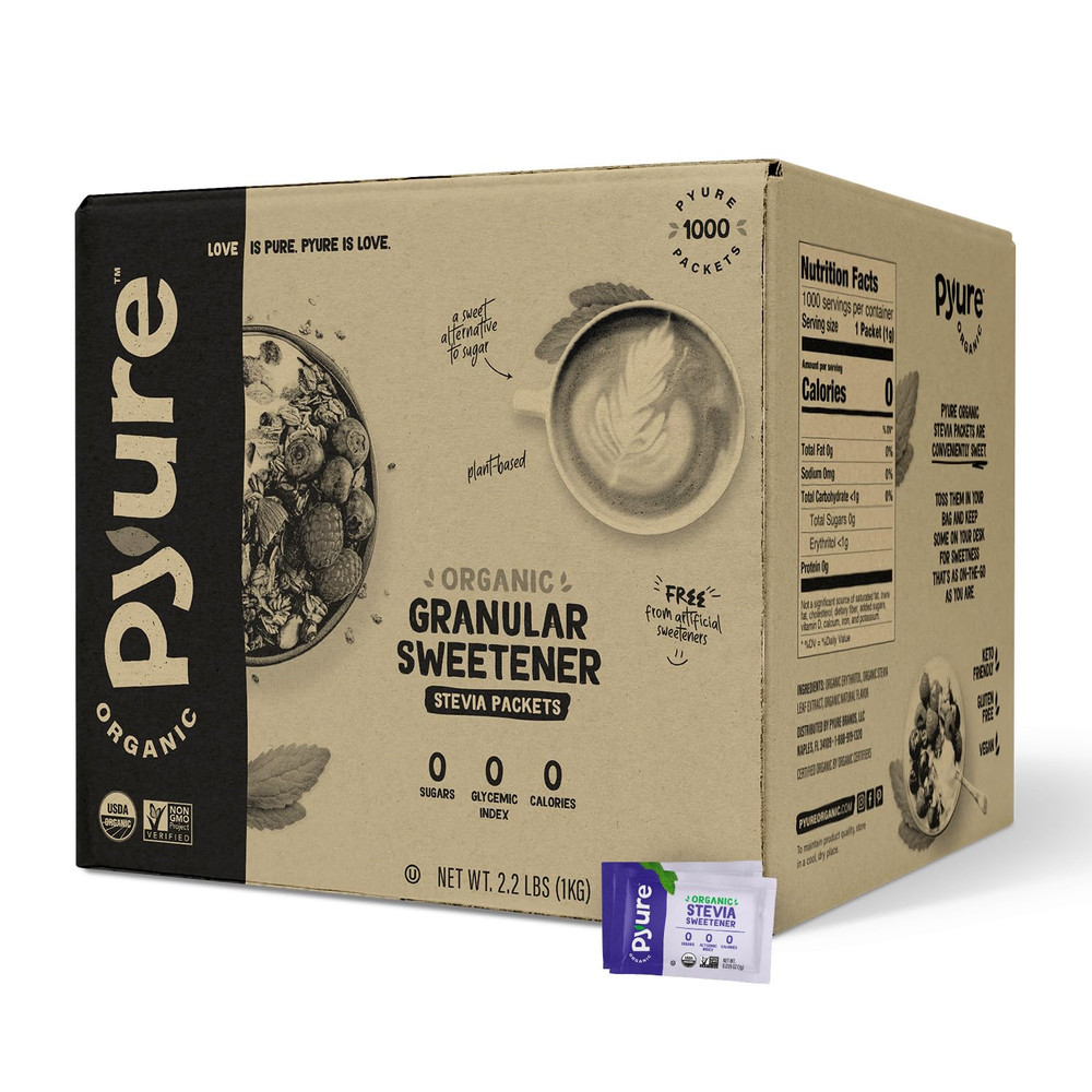 Organic Stevia Packets | Zero Calorie Sweetener for Coffee, and Baking | Granula