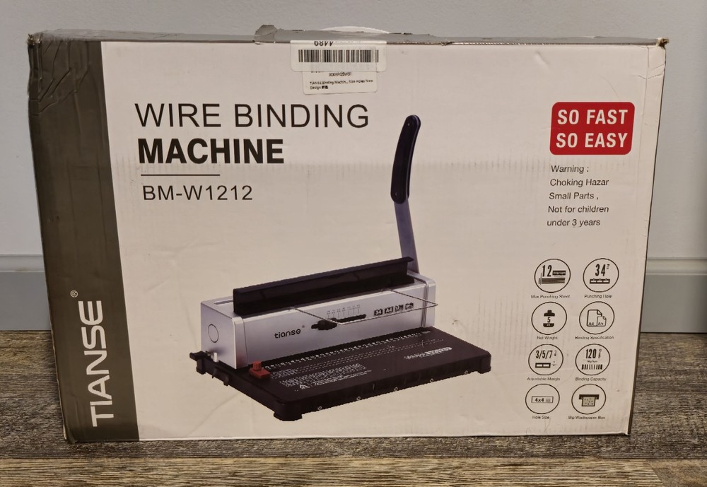 TIANSE Binding Machine, Wire Binder Machine Model BM-W1212