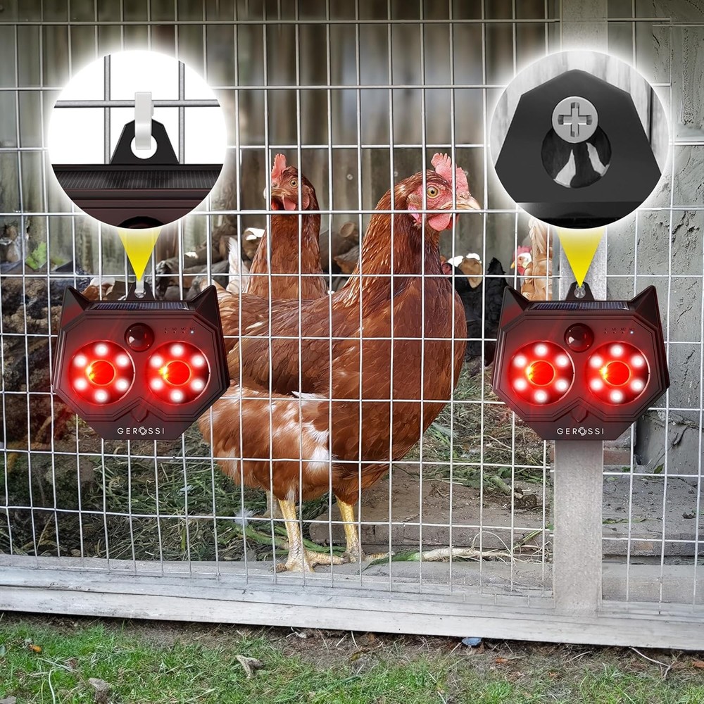 Upgraded Animal Deterrent 2 Pack - Solar Powered Design w/Motion Activated