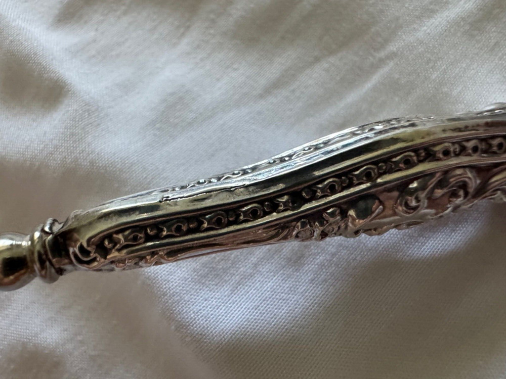 Antique Lionel Smith & Co. Sterling Silver Handle Button Hook Scrolling Design